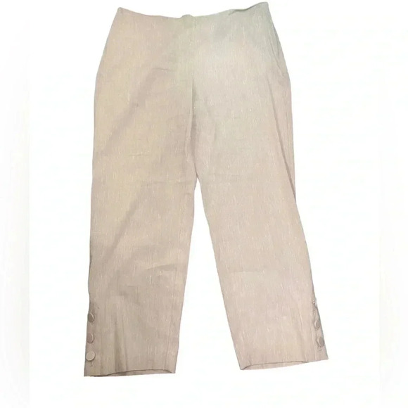 J.Jill Linen Blend Button Hem Pants - Picture 4 of 6